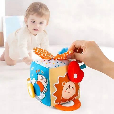 Kostka Sensoryczna dla Niemowląt Zabawka Edukacyjna Montessori 0+