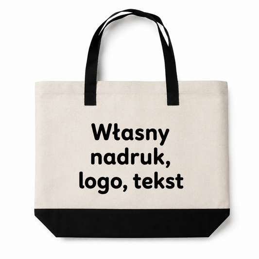 Torba bawełniana shopper z własnym nadrukiem logo tekst