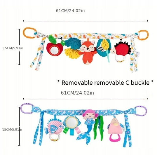 Długa zawieszka sensoryczna Liseek do łóżeczka zabawka z zawieszkami 0+