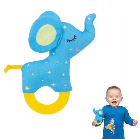Gryzak Sensoryczny z Cichą Grzechotką Słoń dla Niemowląt 0+