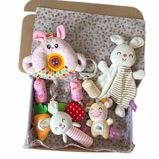Baby Box Zestaw zabawki dla niemowliaka - na prezent dla dziewczynki