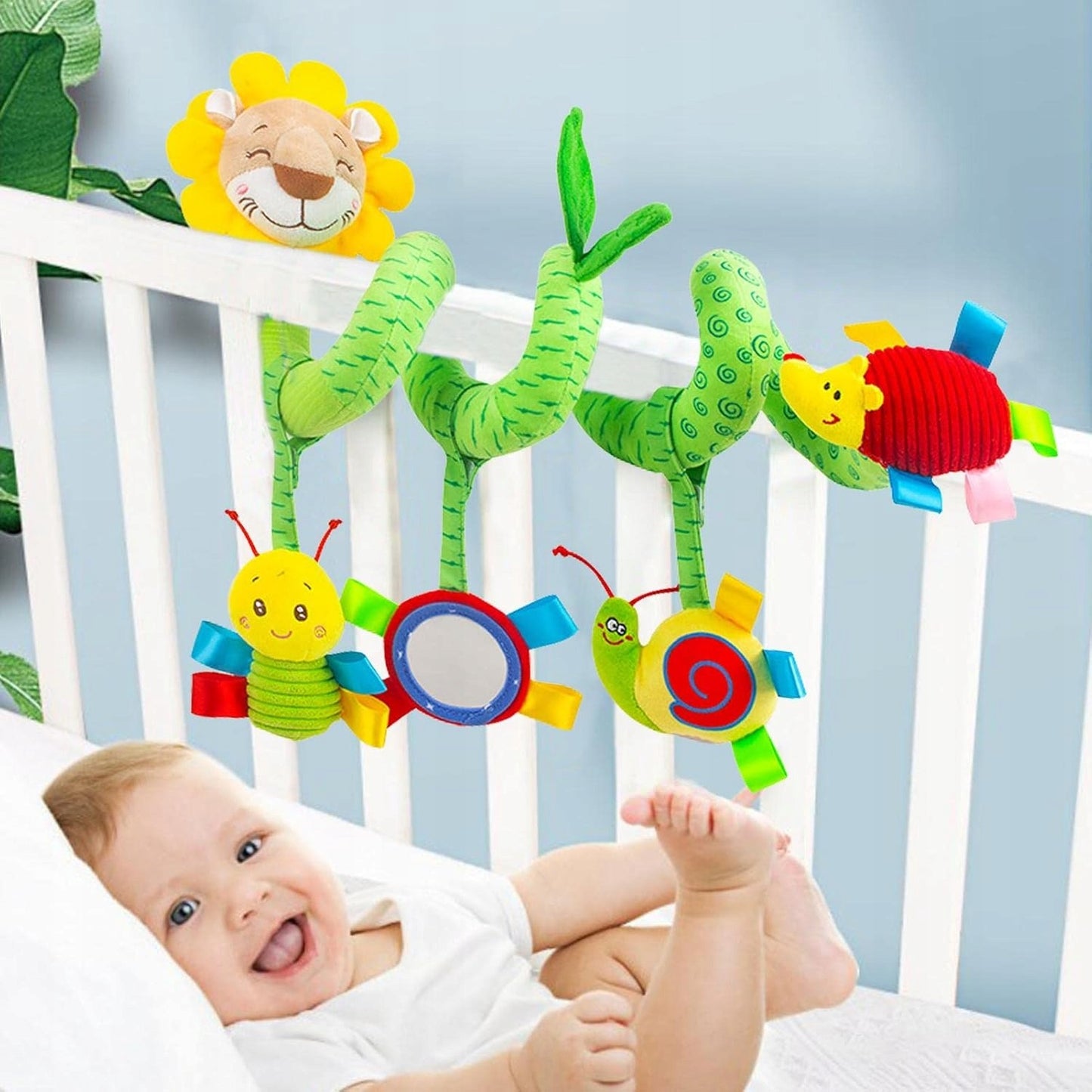 Spirala Sensoryczna do Wózka i Łóżeczka dla Niemowląt 0+ Zabawka Montessori