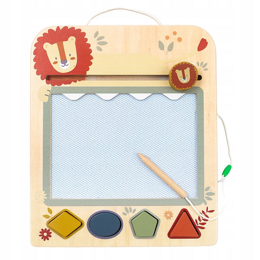 Drewniana tablica magnetycznaz sorter kształtów - zabawka Montessori