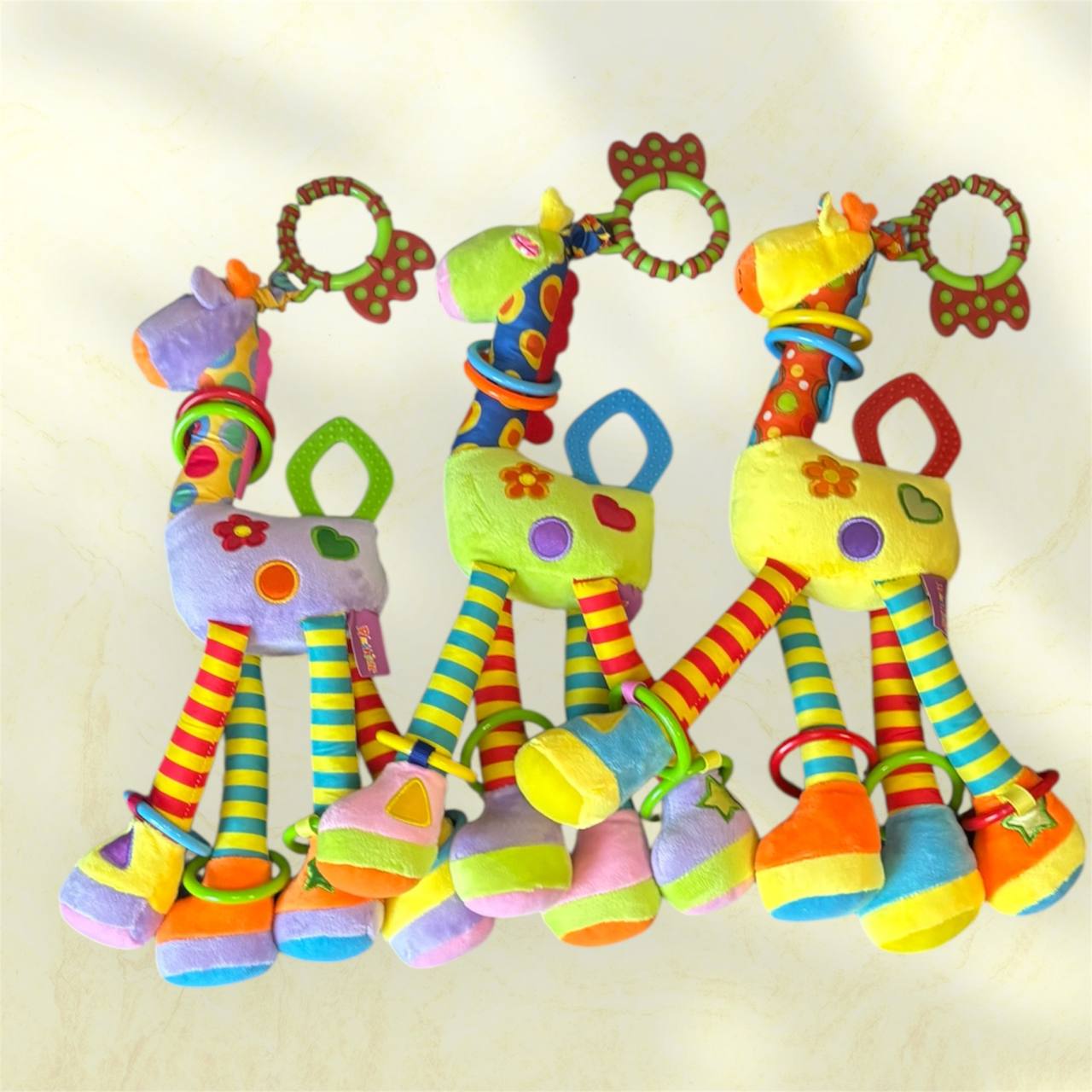 Żyrafa Edukacyjna z Kółkami – Grzechotka zabawki dla dzieci 6 miesięcy