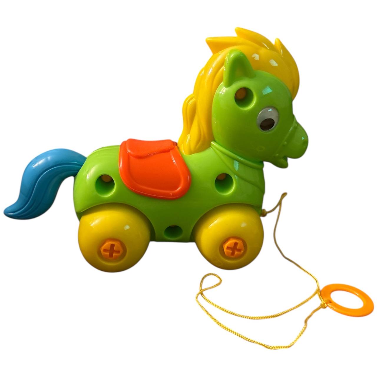 Konik do ciągnięcia dla dzieci – zabawka na sznurku