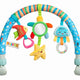 Colourful sensory pram arch with sea animals and a mirror for babies