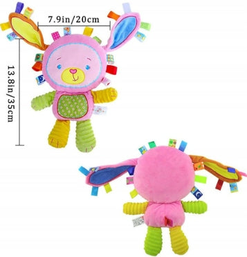 Sensory bunny cuddly toy, 35 cm, with colourful taggies – photo 2