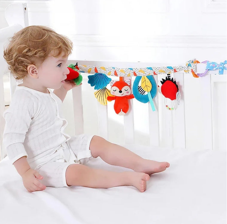 Długa zawieszka sensoryczna Liseek do łóżeczka zabawka z zawieszkami 0+