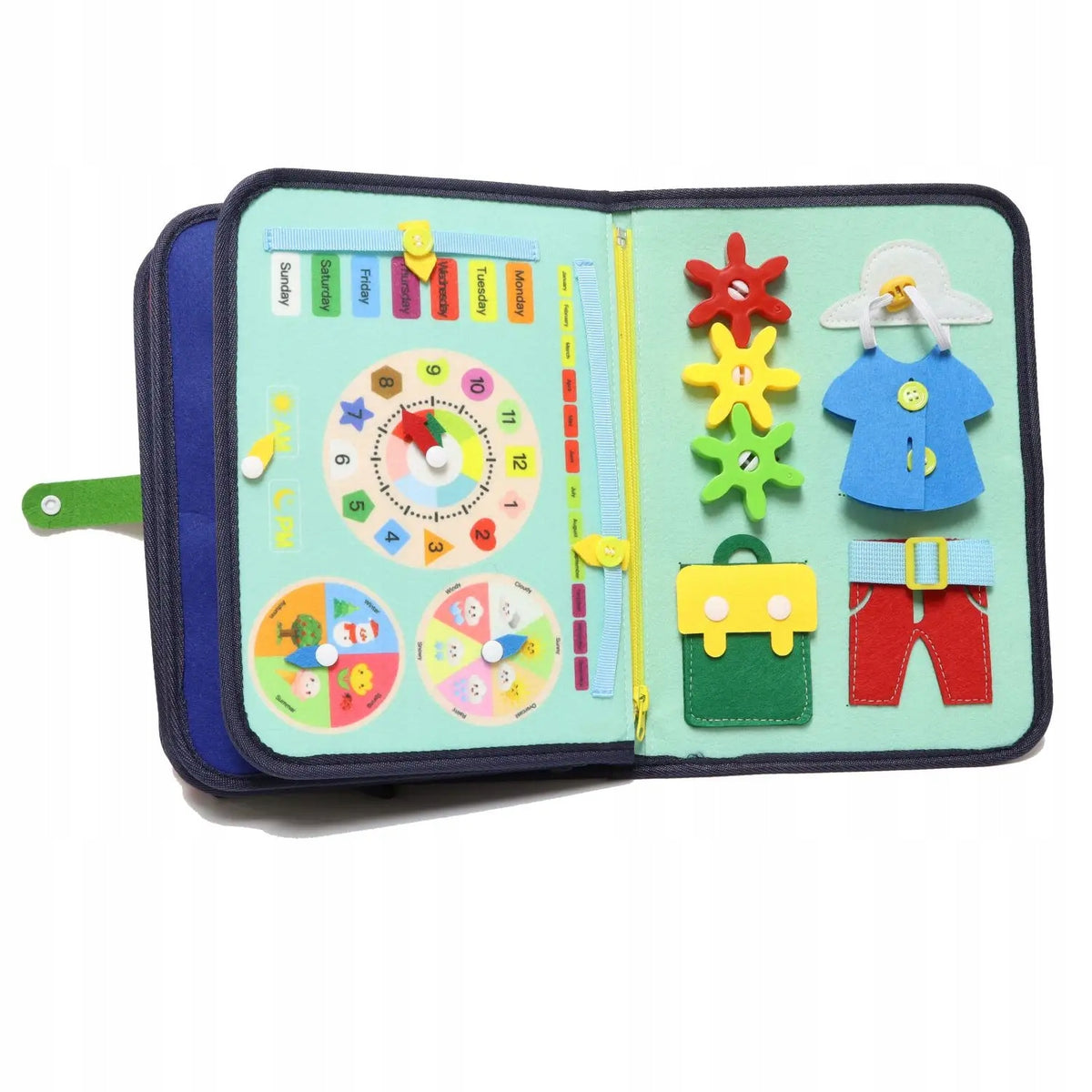 Felt busy board shaped like a handbag with 14 fasteners – photo 5