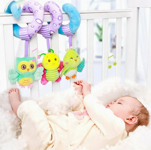 Spirala Sensoryczna do Wózka i Łóżeczka - Sówka Grzechotka 0+