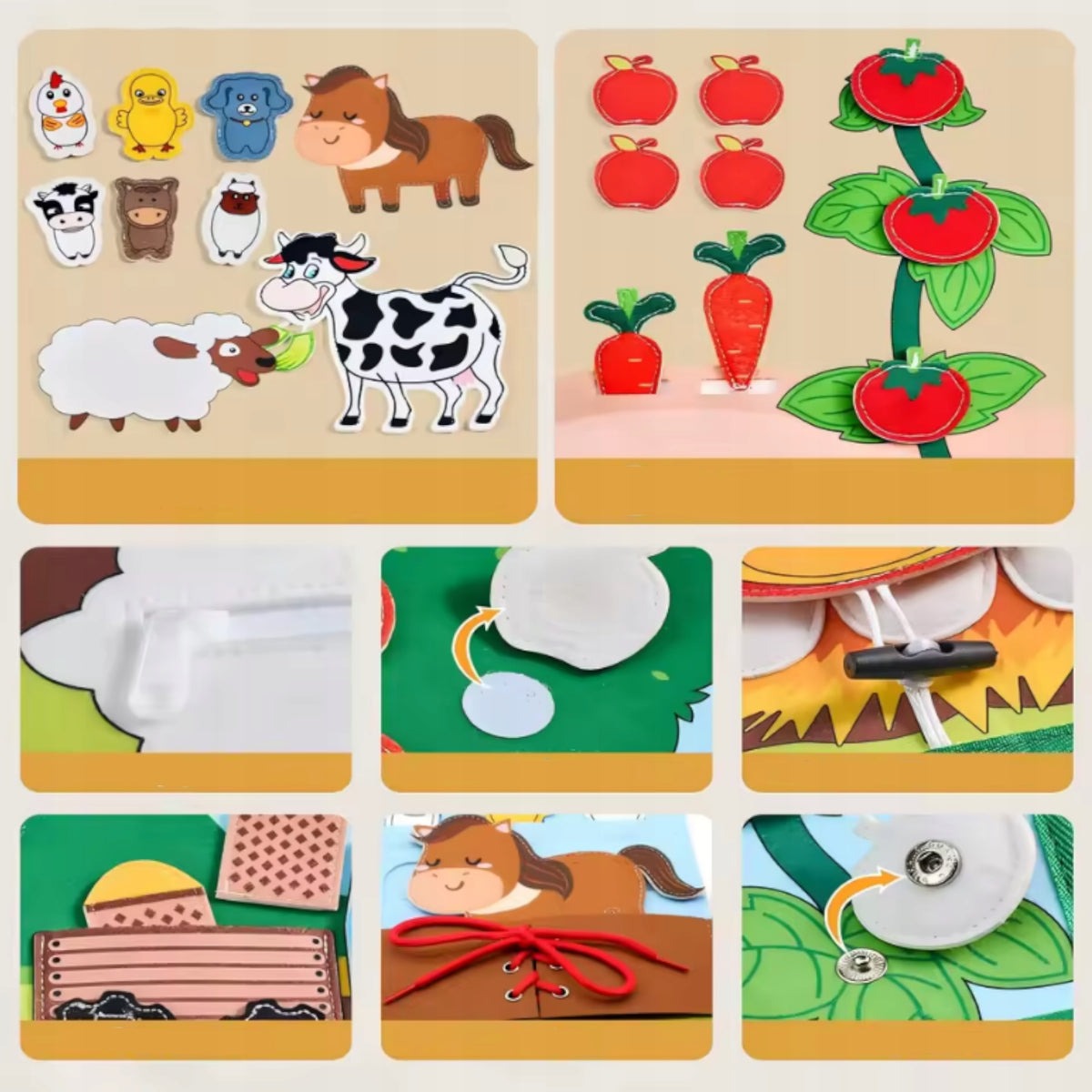 Montessori-Filzbuch zum Thema Bauernhof für Kleinkinder – Foto 5