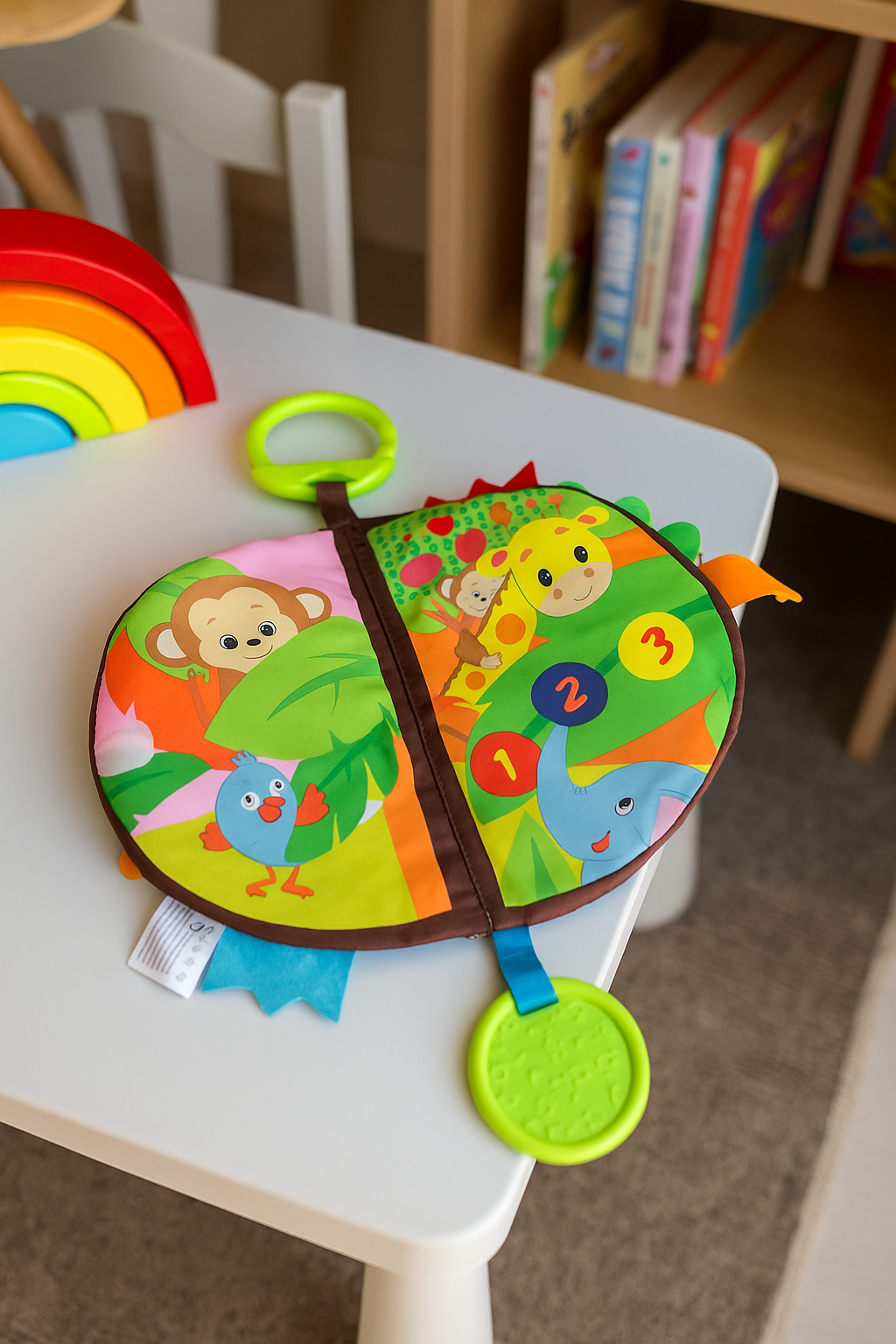 Książeczka sensoryczna Gryziak Wesoła Dżungla zabawki dla niemowląt