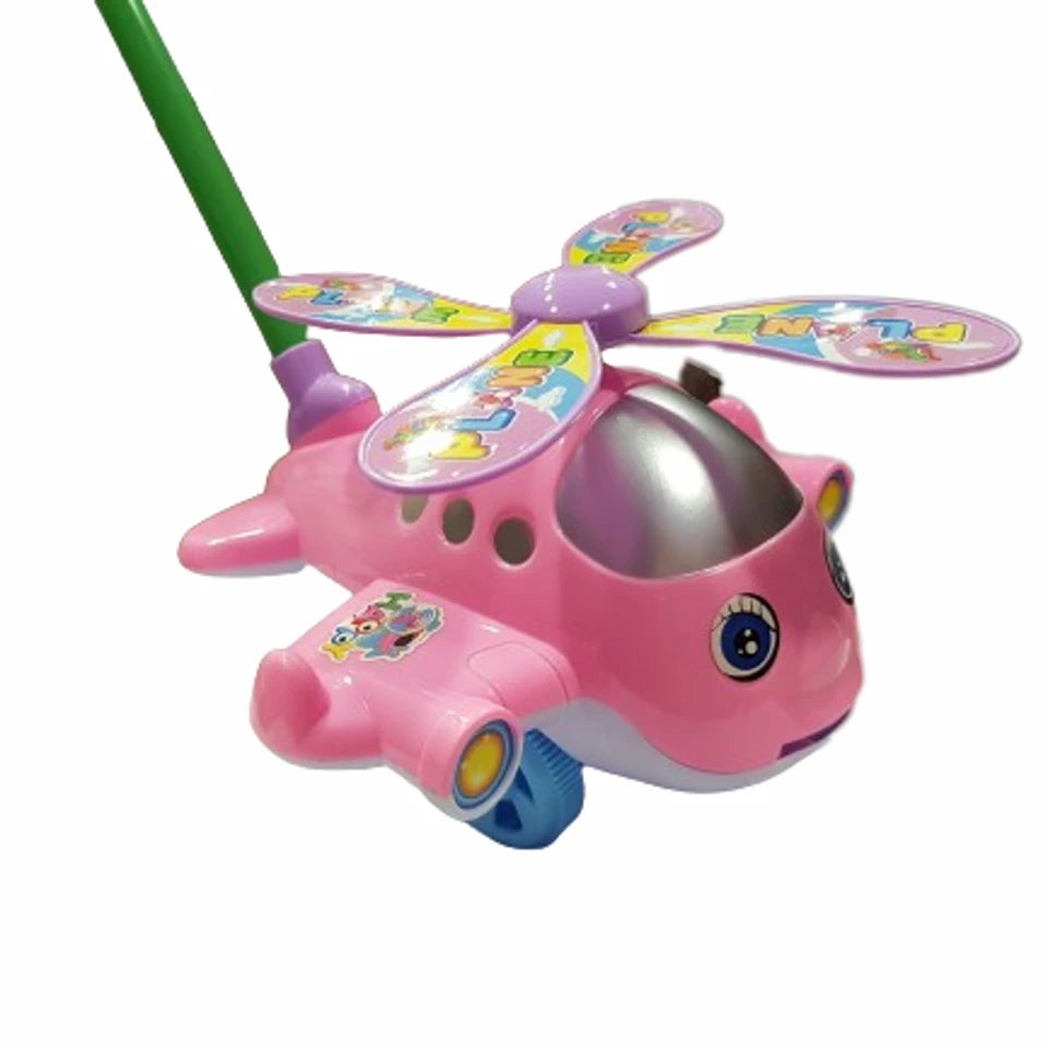 Pink aeroplane baby walker push toy