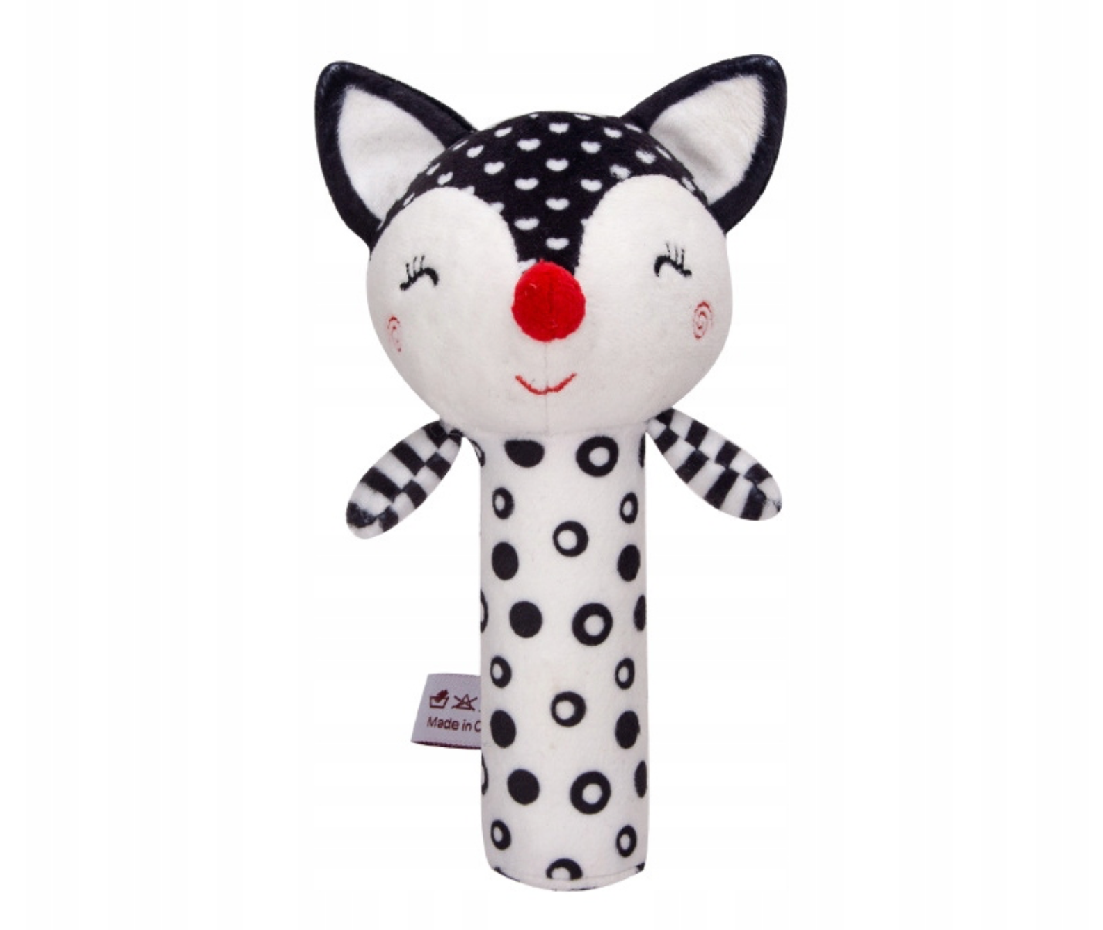 Hammer-shaped plush little fox rattle