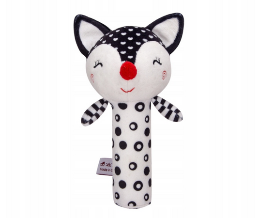 Hammer-shaped plush little fox rattle