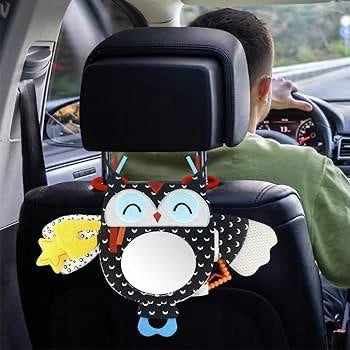 Zawieszka Sensoryczna z Lusterkiem Sowa do Wózka Łóżeczka 0+