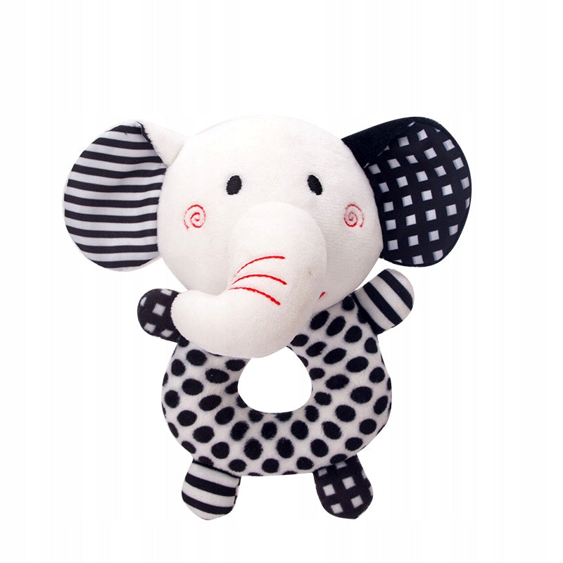 Set of two high-contrast rattles, elephant and little fox, in a box – photo 2