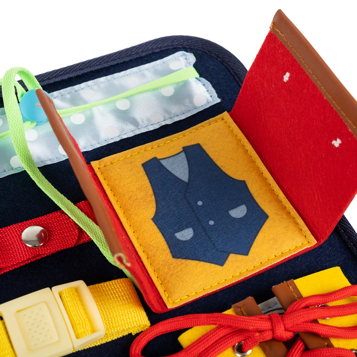 Felt busy board shaped like a handbag with 14 fasteners – photo 12