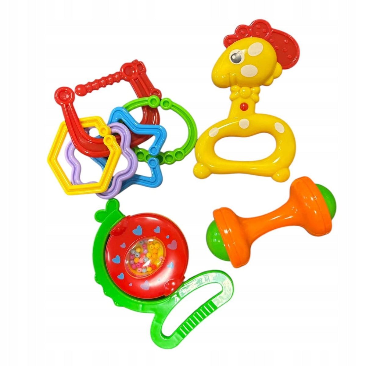 Set aus bunten Rasseln und Beißringen Baby Star