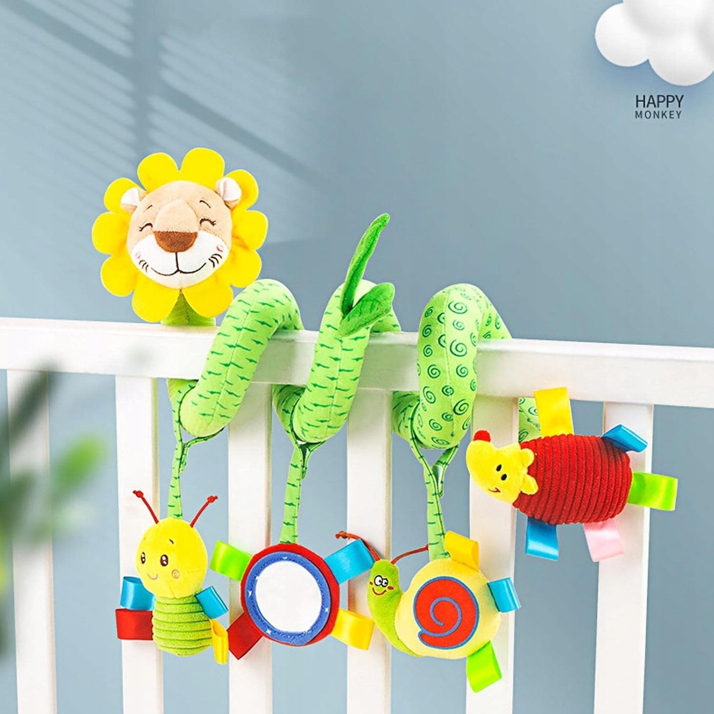 Spirala Sensoryczna do Wózka i Łóżeczka dla Niemowląt 0+ Zabawka Montessori