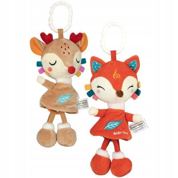 Pozytywka na Sznurku Lisek Zabawka Sensoryczna do Wózka dla Niemowląt