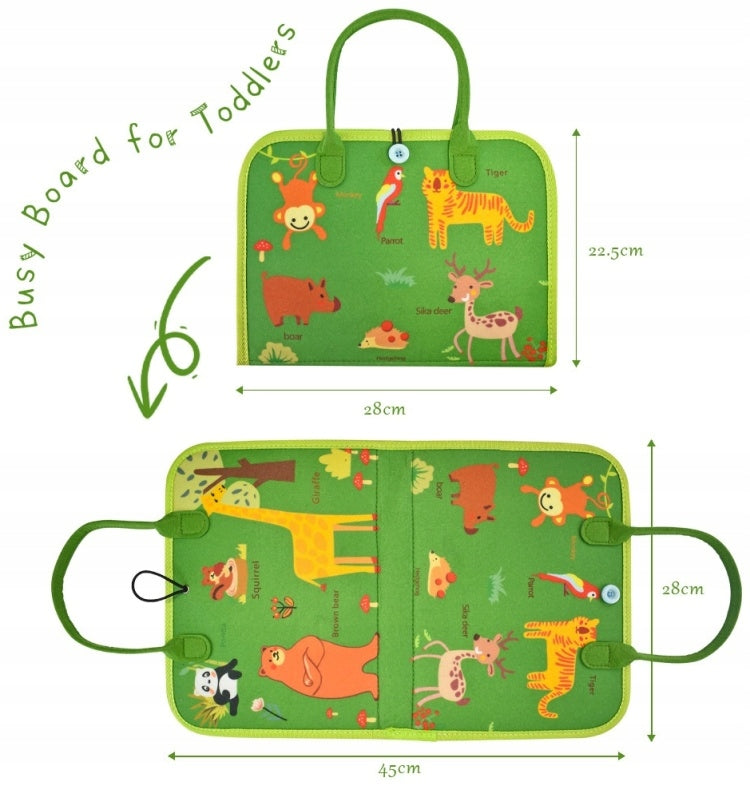 Tablica manipulacyjna książeczka Montessori edukacyjna do malowania zielona