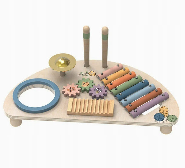 Zabawka dla dzieci Edukacyjny Drewniany Stolik Muzyczny 7w1 na prezent