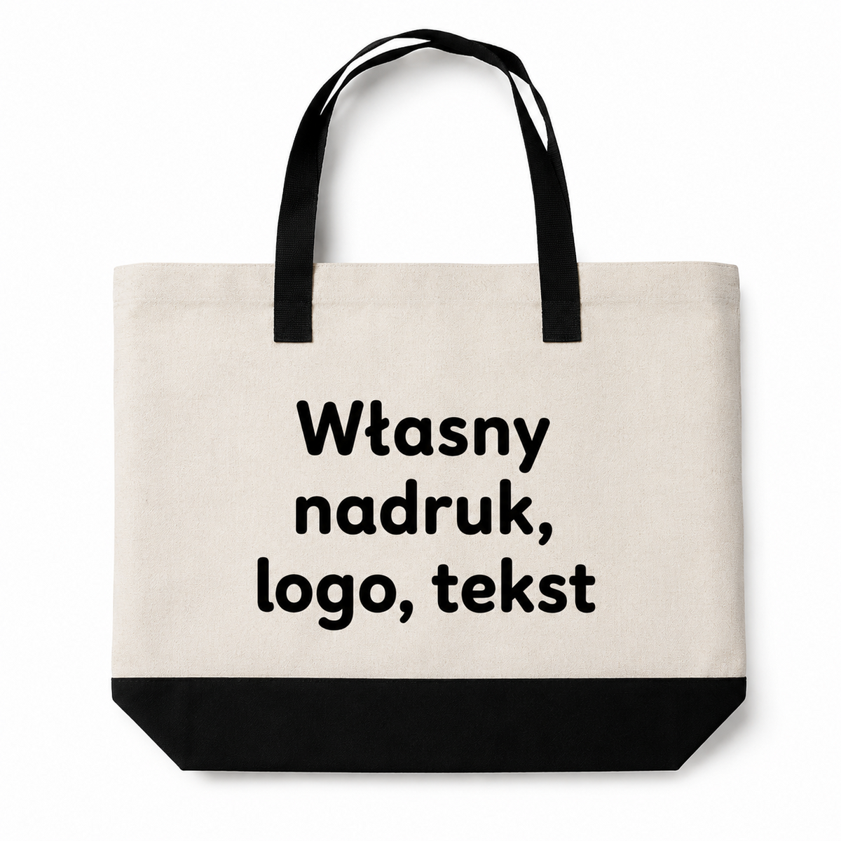 Torba bawełniana shopper z własnym nadrukiem logo tekst