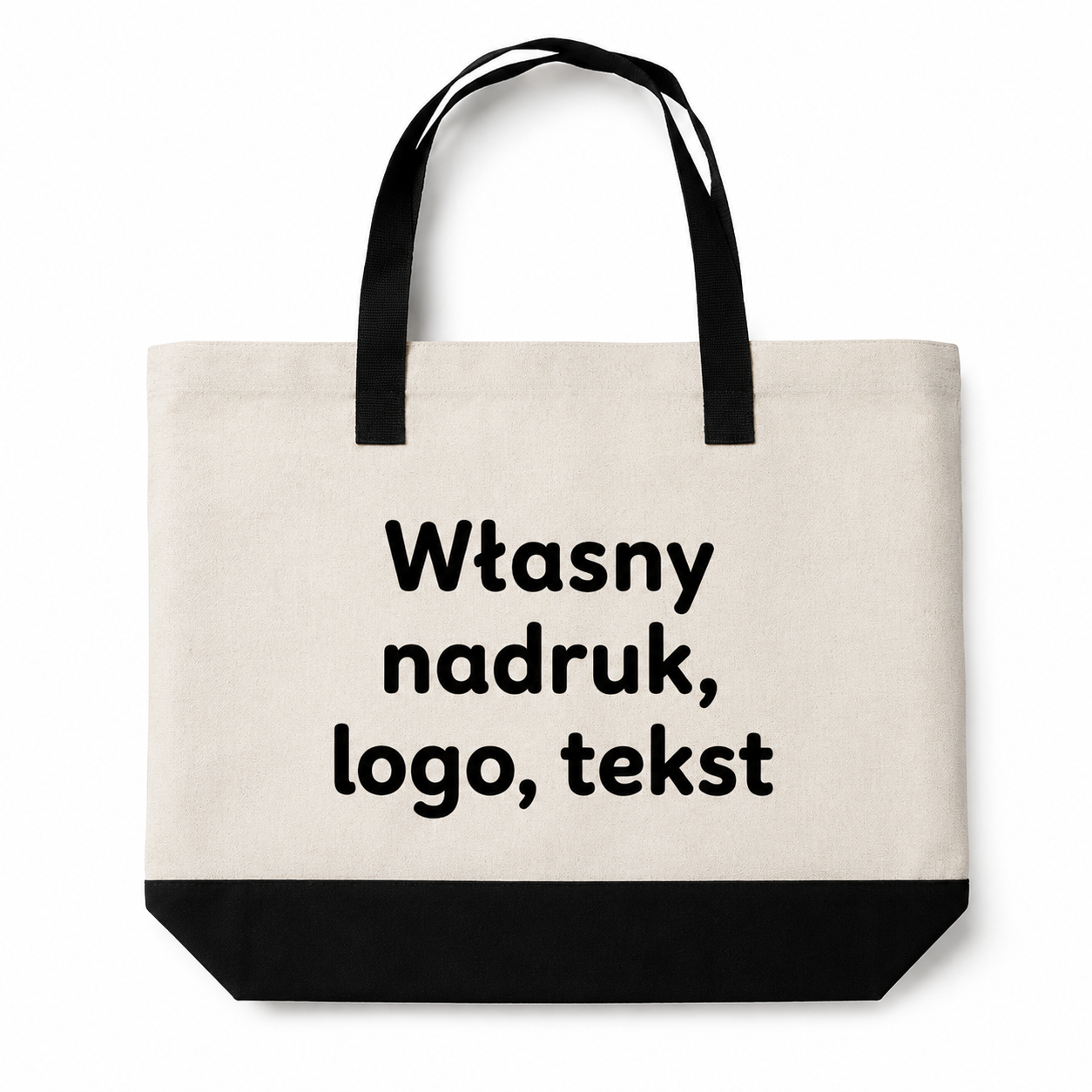 Torba bawełniana shopper z własnym nadrukiem logo tekst