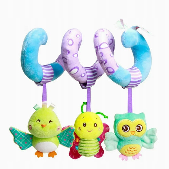 Spirala Sensoryczna do Wózka i Łóżeczka - Sówka Grzechotka 0+