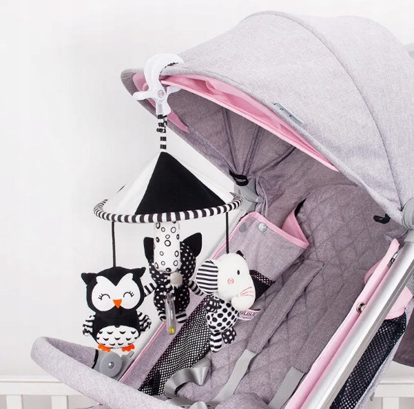 Mobil Sensoryczny Kontrastowy do Łóżeczka i Wózka 0+ - Zawieszka Montessori