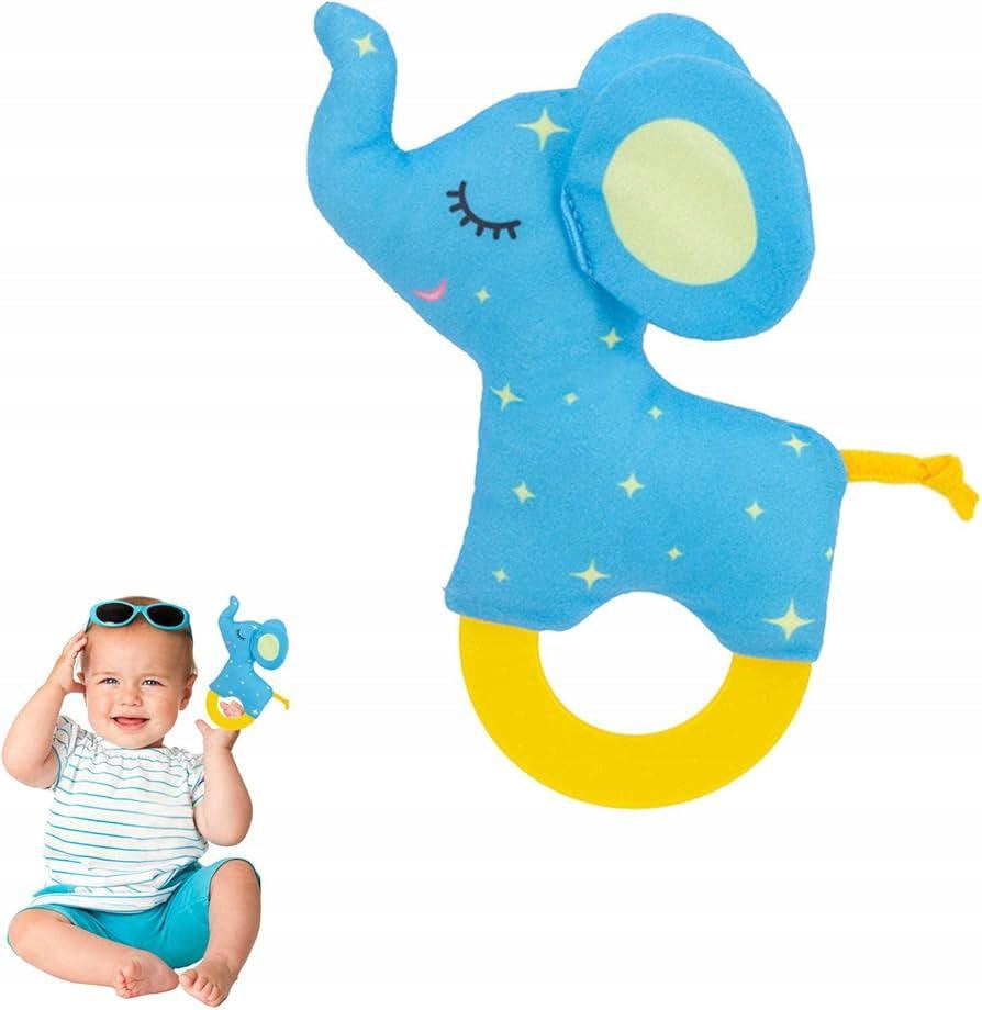 Gryzak Sensoryczny z Cichą Grzechotką Słoń dla Niemowląt 0+