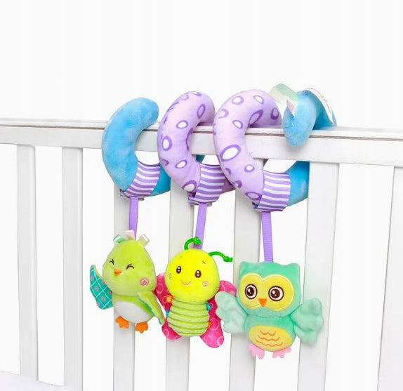 Spirala Sensoryczna do Wózka i Łóżeczka - Sówka Grzechotka 0+