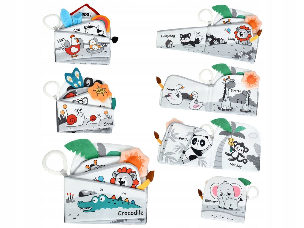 Książeczka sensoryczna dla niemowląt do wózka Szeleszcząca książeczka 0+