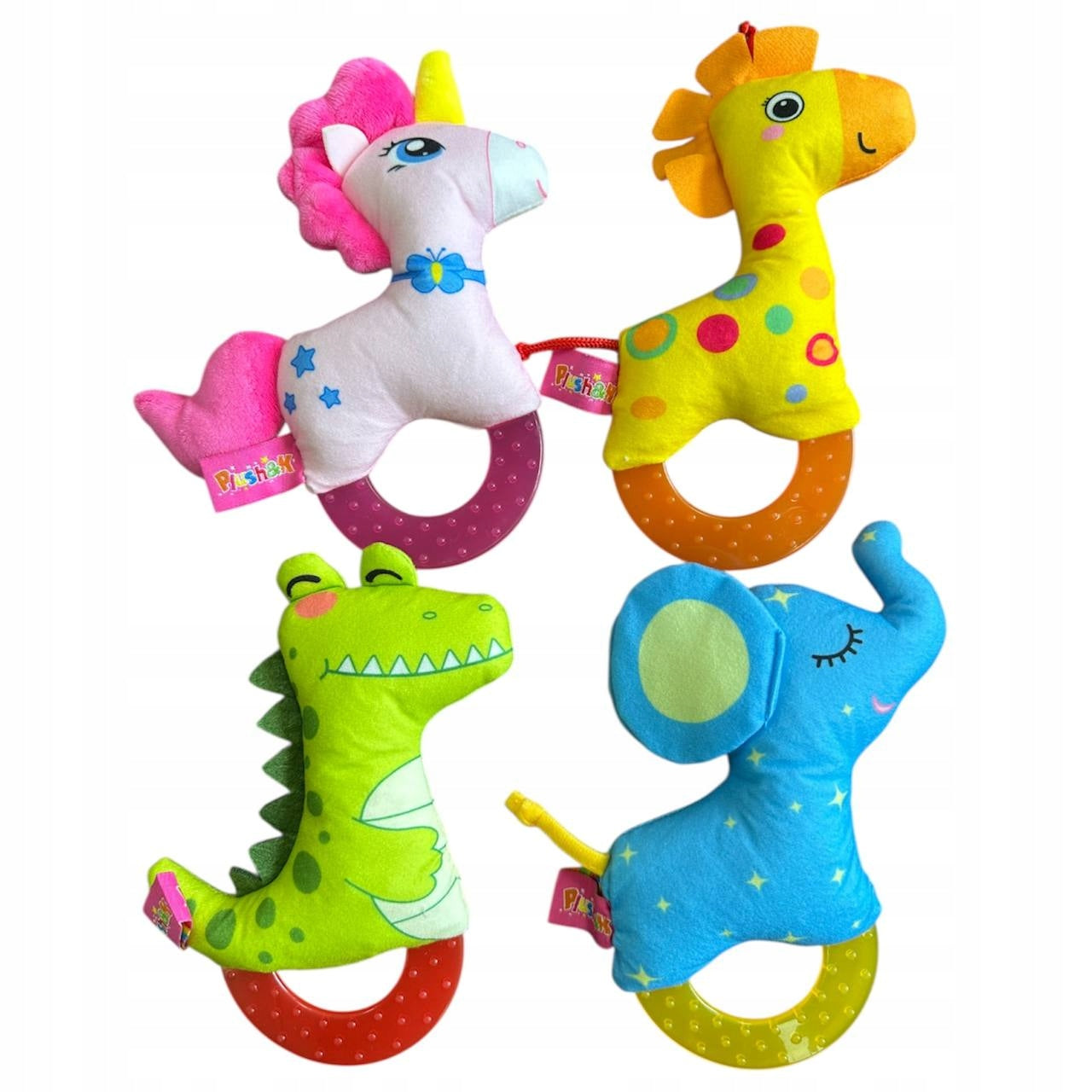 Gryzak Sensoryczny z Cichą Grzechotką Słoń dla Niemowląt 0+