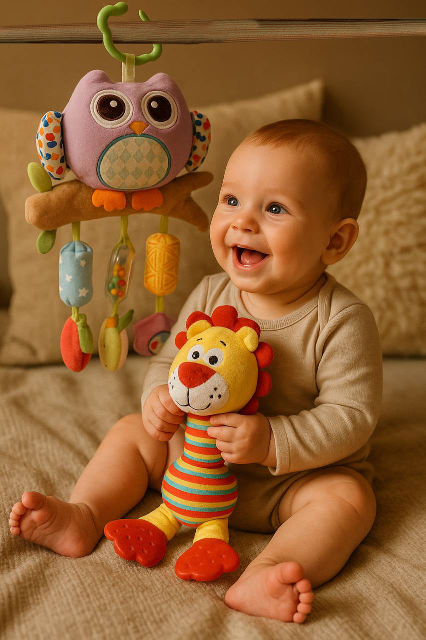 Piszczek Pluszowy Lew Montessori – Zabawka Sensoryczna dla dzieci