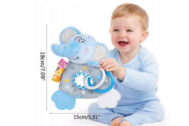 Plush little elephant rattle with heart-shaped teethers – photo 2