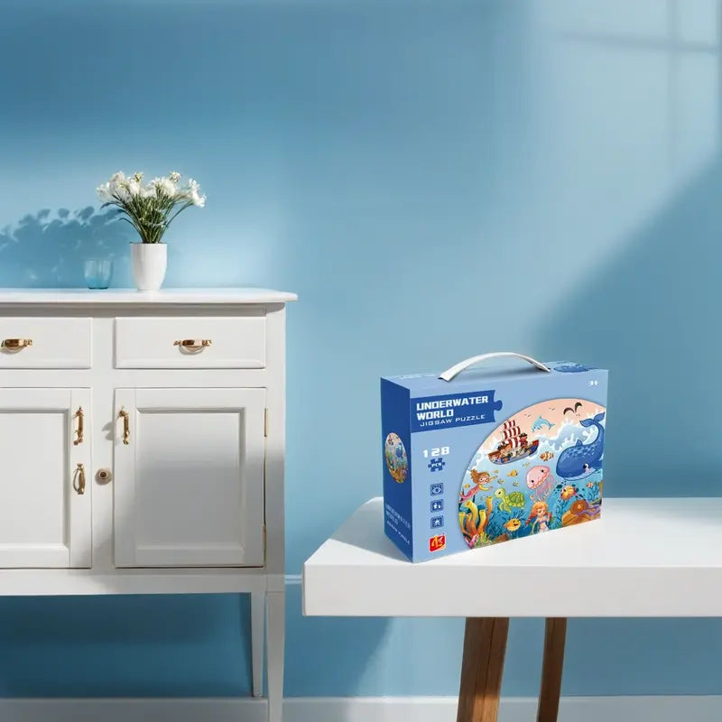 128-piece Underwater World puzzle in a case with a handle – photo 5