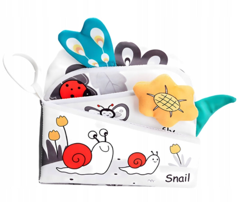 Książeczka sensoryczna dla niemowląt do wózka Szeleszcząca książeczka 0+