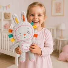 Króliczek Sensoryczny Montessori - Przytulanka Edukacyjna dla Niemowląt 0+