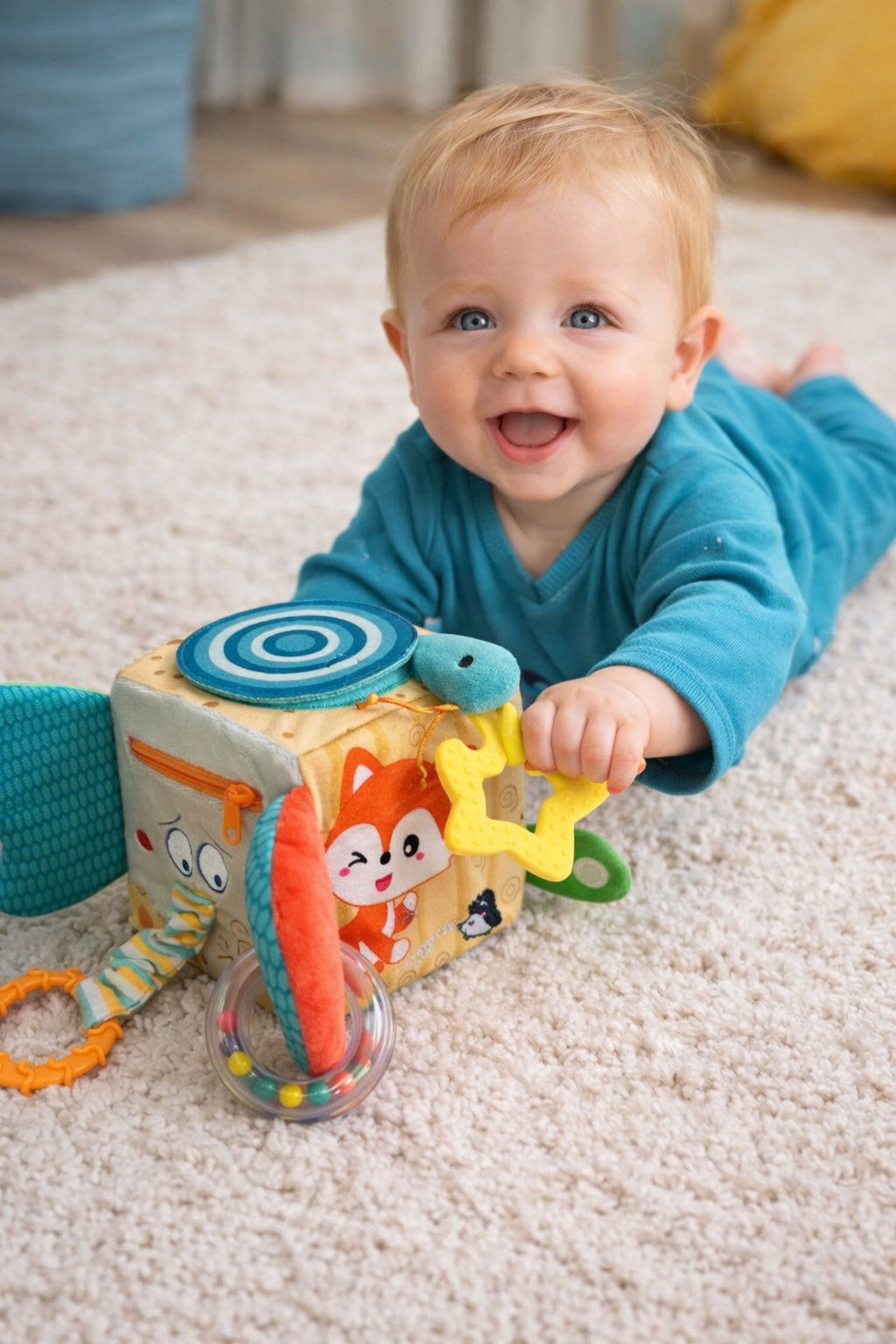 Kostka Sensoryczna Edukacyjna Montessori dla Niemowląt 0+ Polska marka