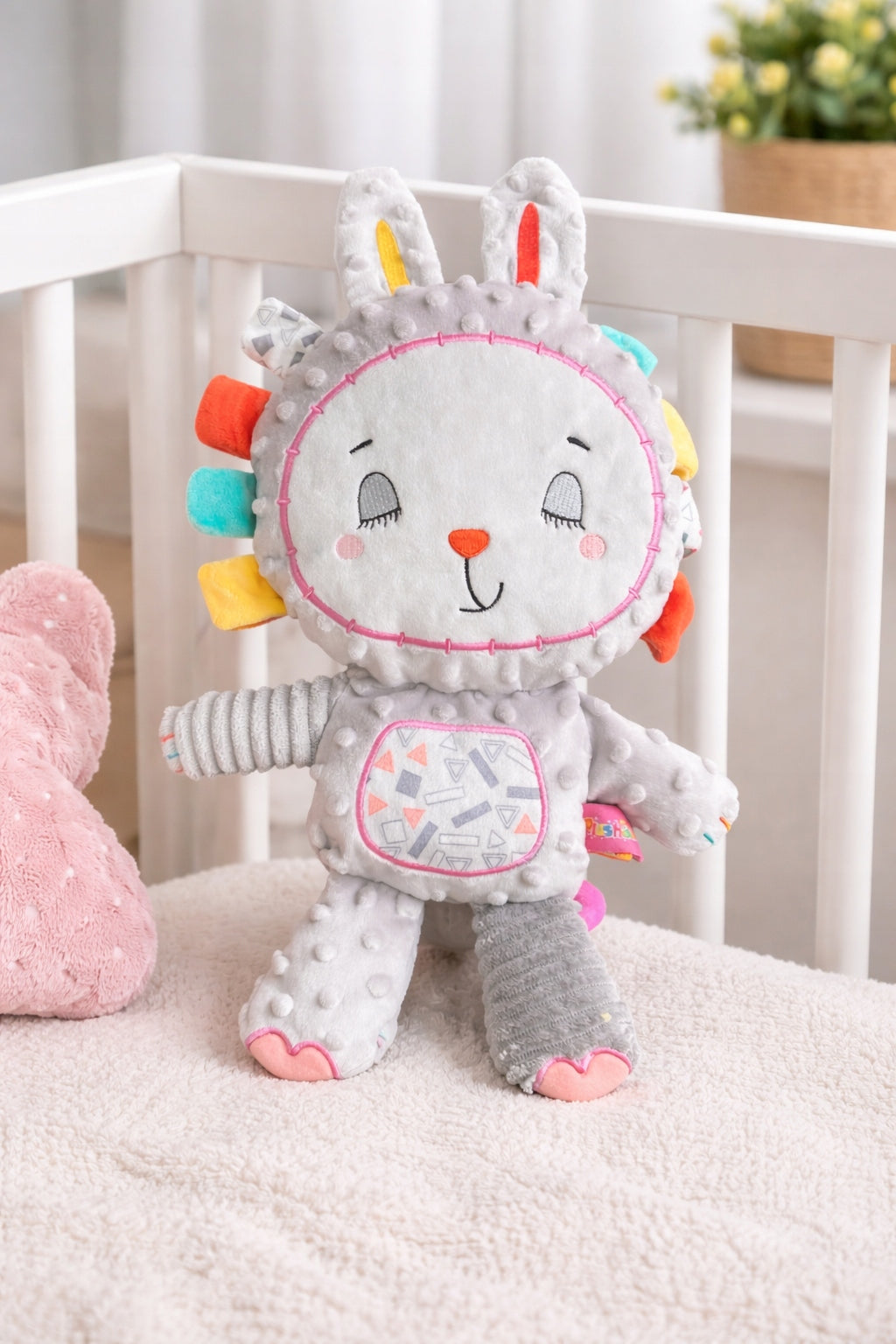 Króliczek Sensoryczny Montessori - Przytulanka Edukacyjna dla Niemowląt 0+