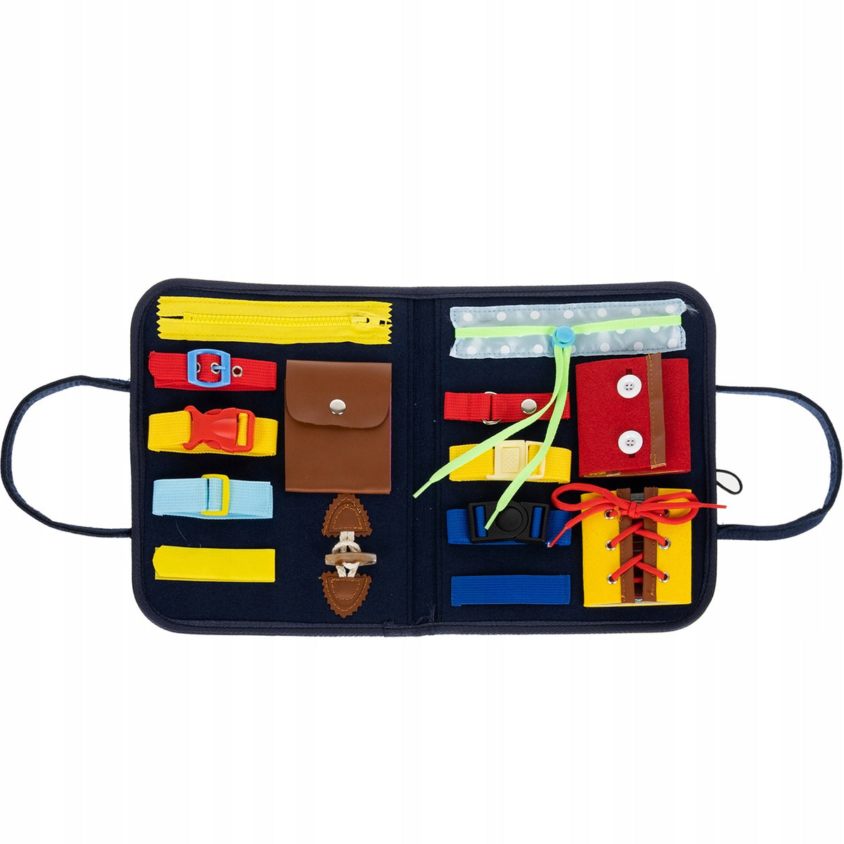 Felt busy board shaped like a handbag with 14 fasteners – photo 10