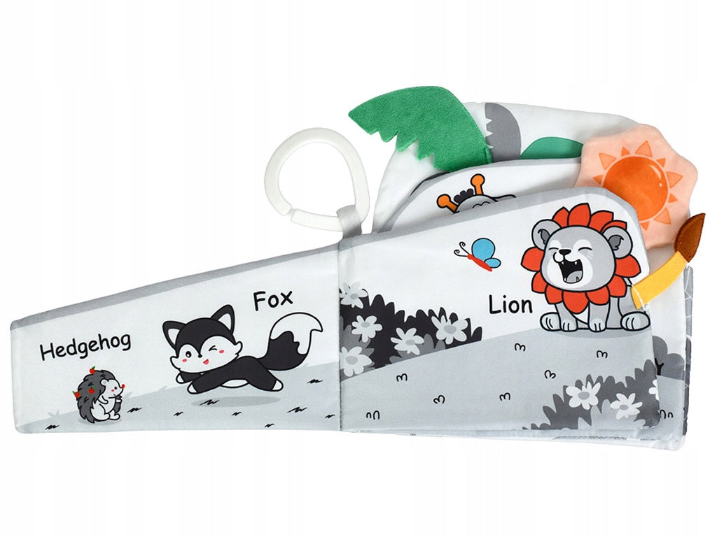 Książeczka sensoryczna dla niemowląt do wózka Szeleszcząca książeczka 0+