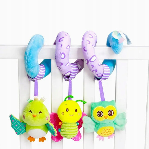 Spirala Sensoryczna do Wózka i Łóżeczka - Sówka Grzechotka 0+