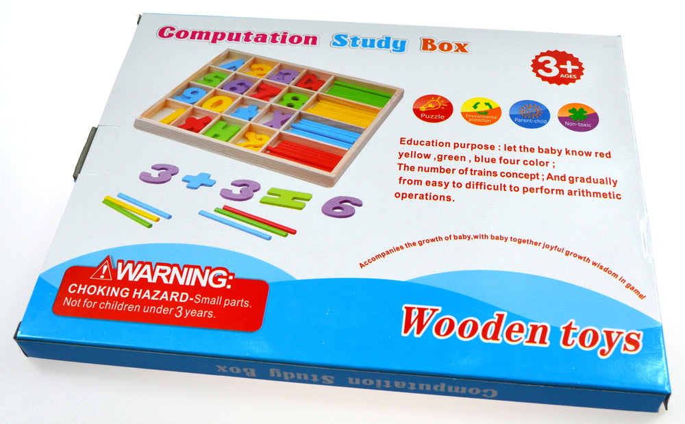 Wooden counting set – colourful sticks and numbers in a box – photo 3