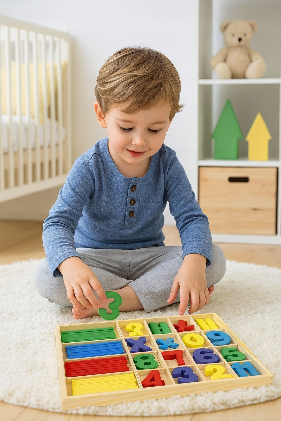Wooden counting set – colourful sticks and numbers in a box – photo 2