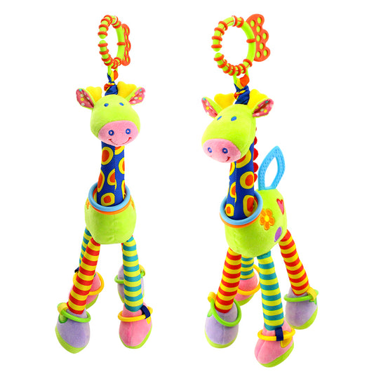 Żyrafa Edukacyjna z Kółkami – Grzechotka zabawki dla dzieci 6 miesięcy