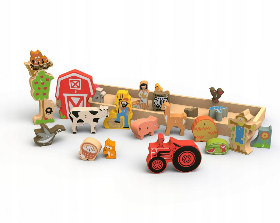 Drewniany Zestaw - Klocki "Dom" Układanka Konstrukcyjna Zabawka Rozwojowa