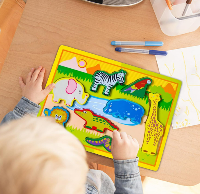 Holzpuzzle Dschungel mit Zebra, Elefant und Giraffe – Foto 2